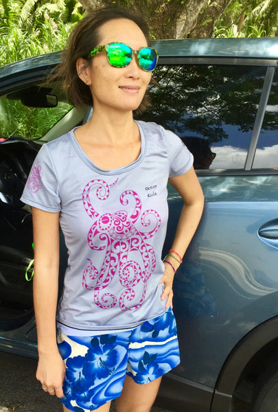 Octos Rule Light Gray All-Over Print Women's Athletic T-shirt