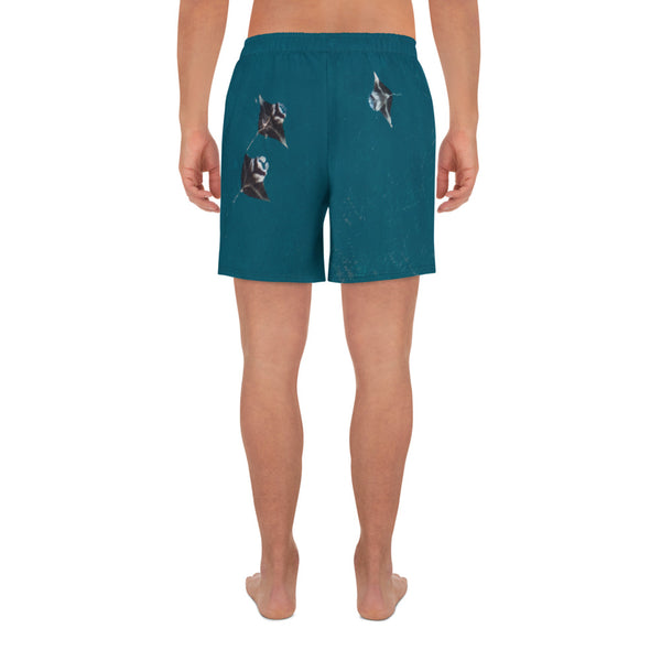 Mantas from Above Men's Athletic Long Shorts
