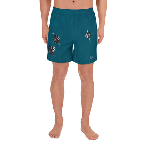 Mantas from Above Men's Athletic Long Shorts