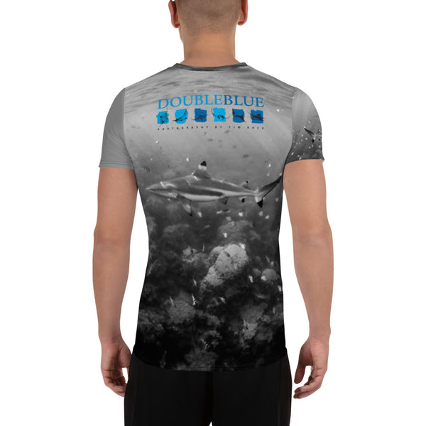 Doubleblue Logo Blacktip All-Over Print Men's Athletic T-shirt