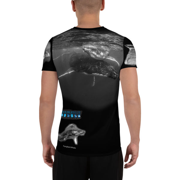 Mother & Calf Double Blue Images All-Over Print Men's Athletic T-shirt