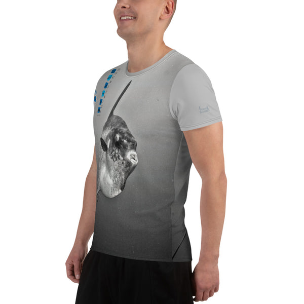 Ocean Sunfish Logo All-Over Print Men's Athletic T-shirt