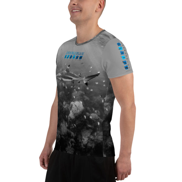 Doubleblue Logo Blacktip All-Over Print Men's Athletic T-shirt