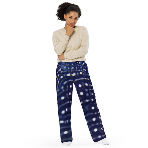 Whale Shark Pattern All-over print unisex wide-leg pants
