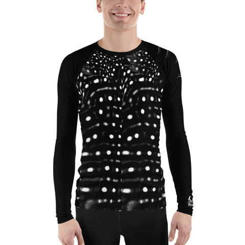 Whale Sharking Black Men's Rash Guard