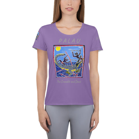 Palau Legends - The Crocodile and Demei - All-Over Print Women's Athletic T-shirt