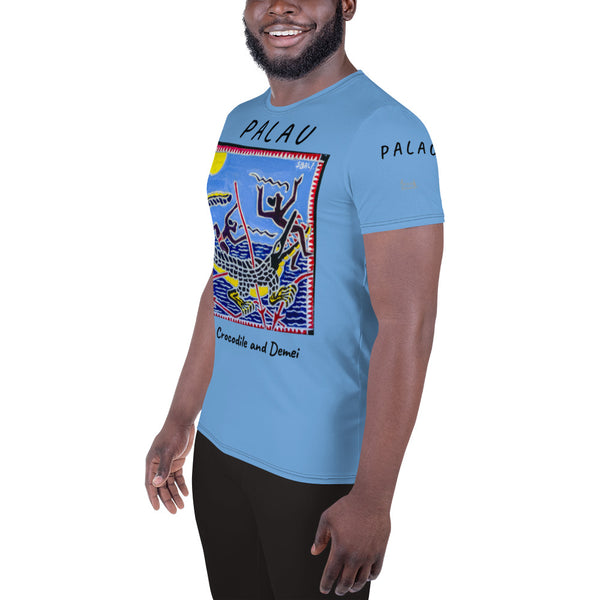 Palau Legends - The Crocodile and Demei - All-Over Print Men's Athletic T-shirt