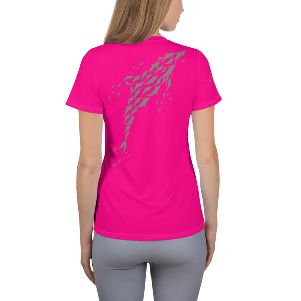 MaxDri Dolphin Dreams Design All-Over Print Women's Athletic T-shirt
