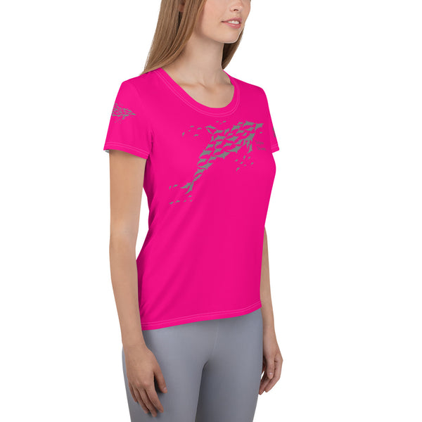 MaxDri Dolphin Dreams Design All-Over Print Women's Athletic T-shirt