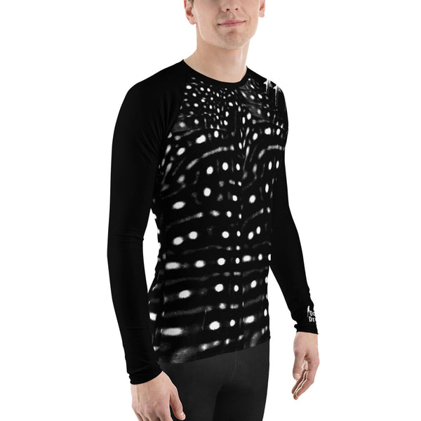 Whale Sharking Black Men's Rash Guard