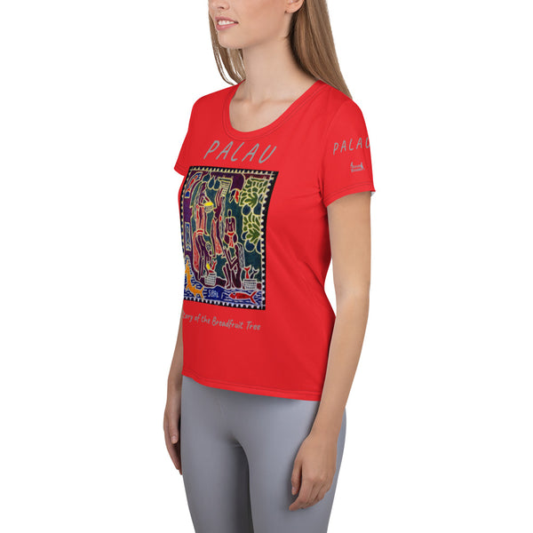Palau Legends - Story of the Breadfruit Tree  - All-Over Print Women's Athletic T-shirt