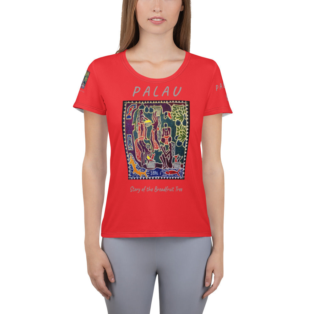 Palau Legends - Story of the Breadfruit Tree  - All-Over Print Women's Athletic T-shirt