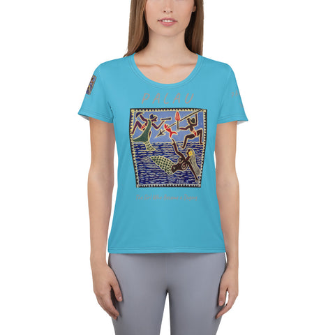 Palau Legends - The Girl Who Became a Dugong - All-Over Print Women's Athletic T-shirt