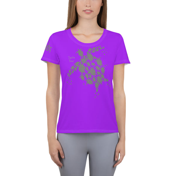 Turtle Town Design MaxDri All-Over Print Women's Athletic T-shirt