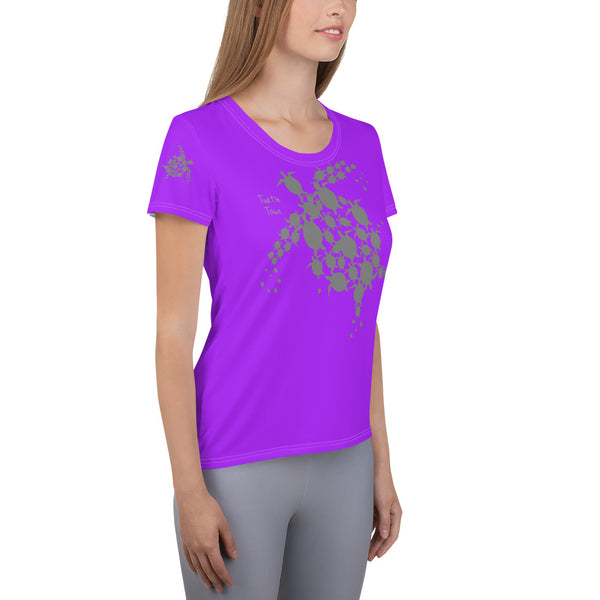 Turtle Town Design MaxDri All-Over Print Women's Athletic T-shirt
