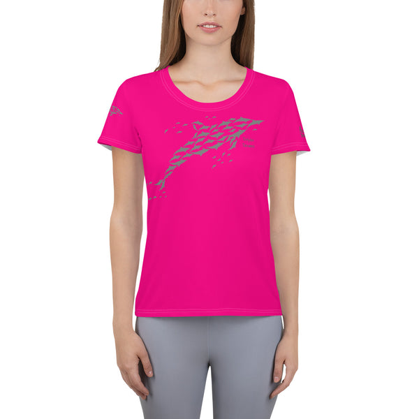 MaxDri Dolphin Dreams Design All-Over Print Women's Athletic T-shirt