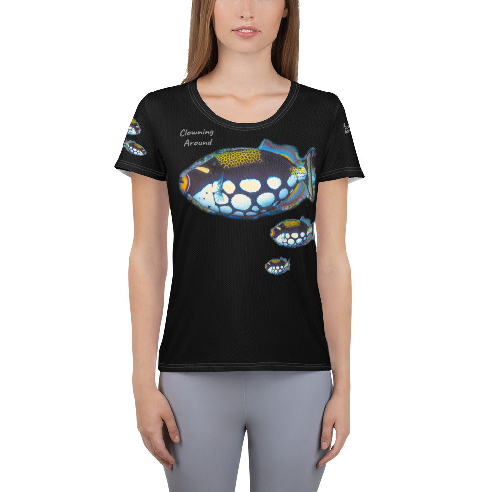 Clowning Around Clown Triggerfish All-Over Print Women's Athletic T-shirt