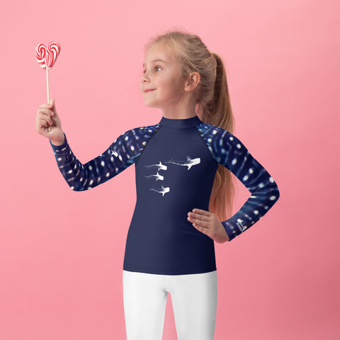 Kids Whale Shark Design Rash Guard