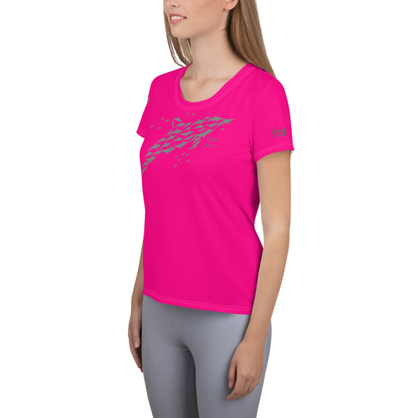 MaxDri Dolphin Dreams Design All-Over Print Women's Athletic T-shirt