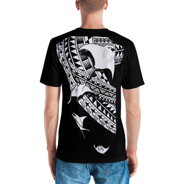 Yap Tribal Manta Tattoo Design Men's T-shirt by Leo Pugram