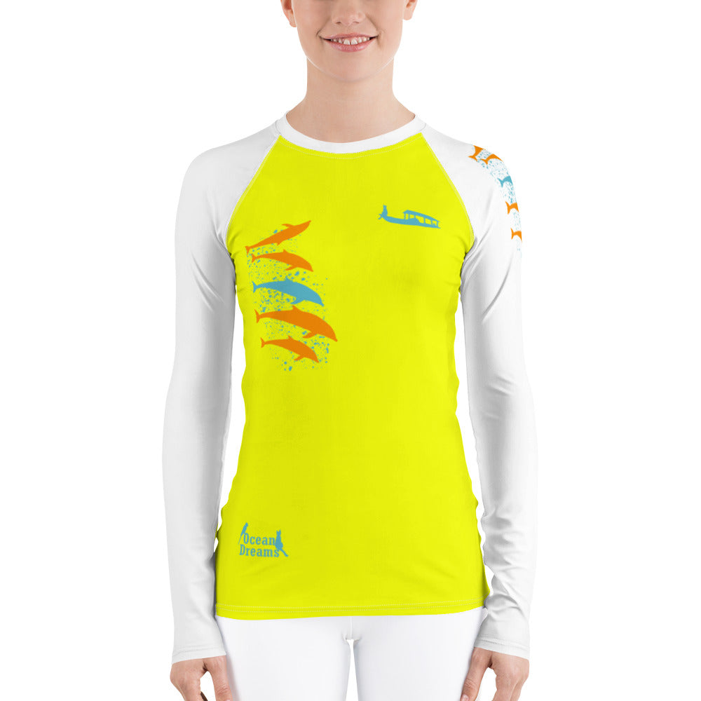 Dolphin Play Women's Rash Guard