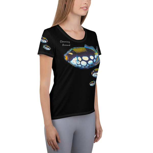 Clowning Around Clown Triggerfish All-Over Print Women's Athletic T-shirt