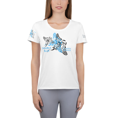 Double Blue Tattoo design All-Over Print Women's Athletic T-shirt