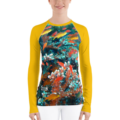 Butterscotch Anthias Women's Rash Guard
