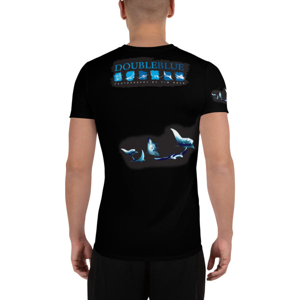 Manta Train design Double Blue MaxDri All-Over Print Men's Athletic T-shirt