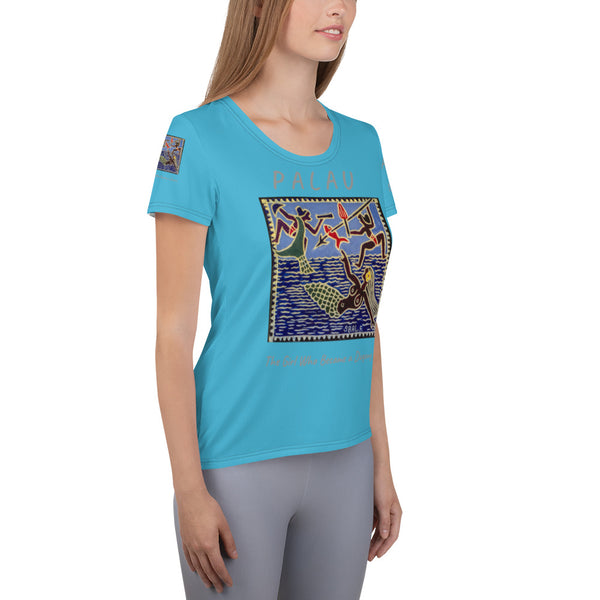 Palau Legends - The Girl Who Became a Dugong - All-Over Print Women's Athletic T-shirt