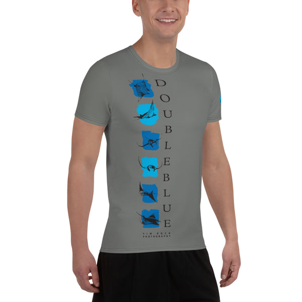 Double Blue Logo T - Photography by TIM ROCK - All-Over Print Men's Athletic T-shirt