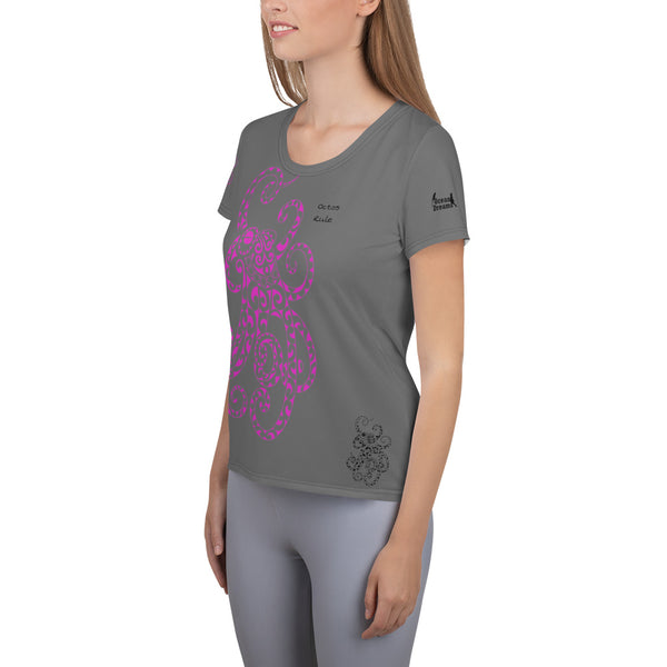 Octos Rule Polynesian Design MaxDri All-Over Print Women's Athletic T-shirt