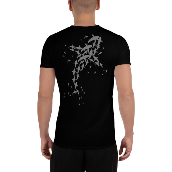Sharky Time Design All-Over Print Men's Athletic T-shirt