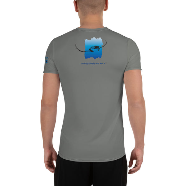 Double Blue Logo T - Photography by TIM ROCK - All-Over Print Men's Athletic T-shirt
