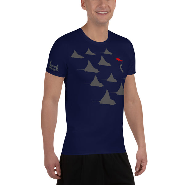 MaxDri Eagle Ray City Design All-Over Print Men's Athletic T-shirt