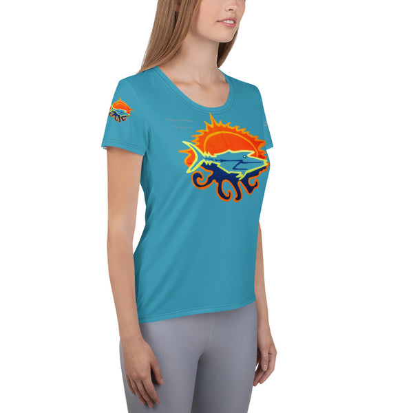 Micronesian Dream All-Over Print Women's Athletic T-shirt