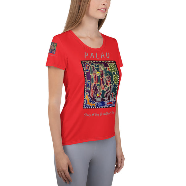 Palau Legends - Story of the Breadfruit Tree  - All-Over Print Women's Athletic T-shirt