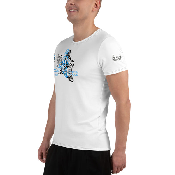 Double Blue Tattoo All-Over Print Men's Athletic T-shirt