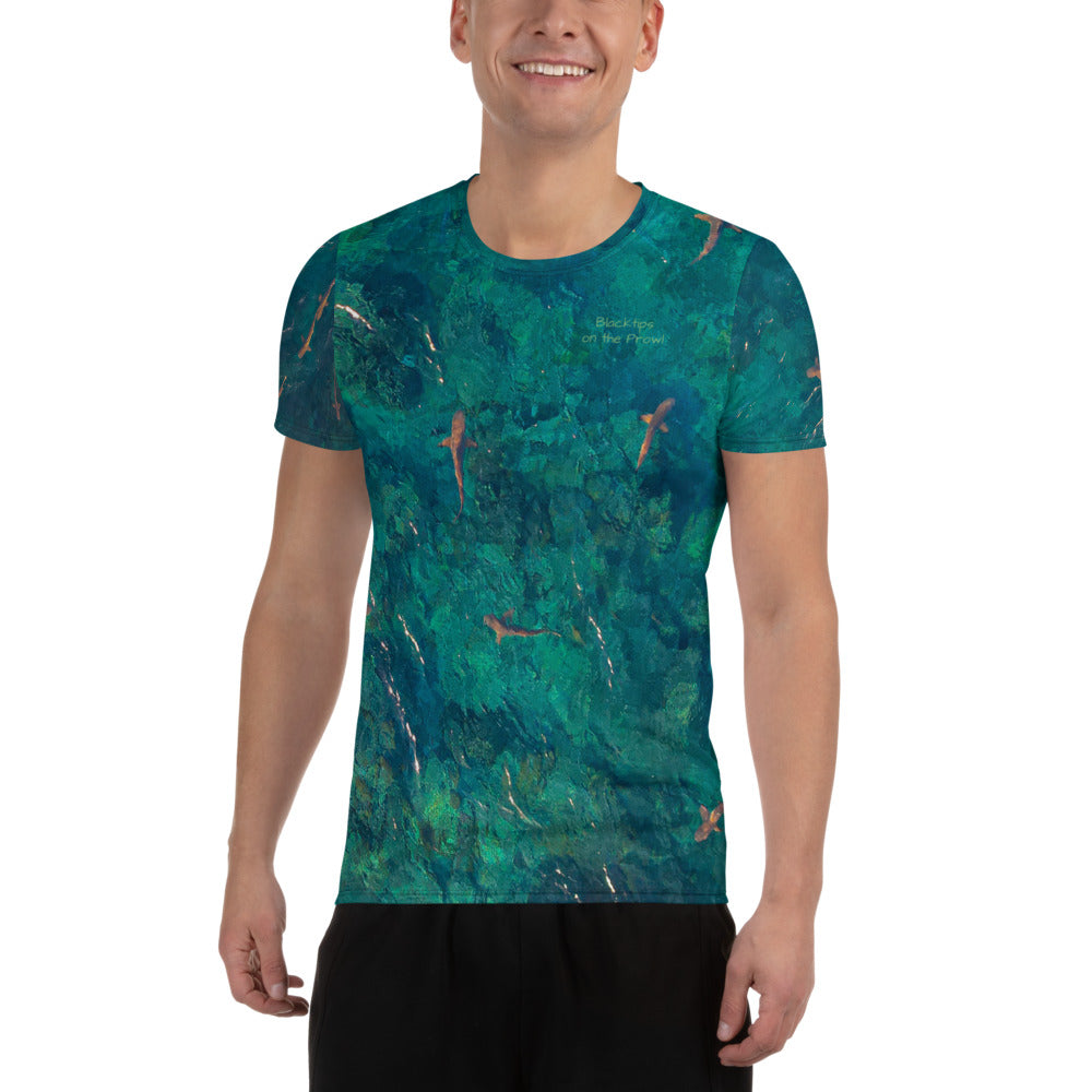 Blacktips on the Prowl All-Over Print Men's Athletic T-shirt