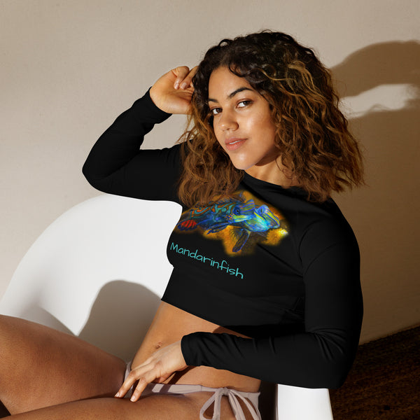 Mandarinfish Recycled long-sleeve crop top