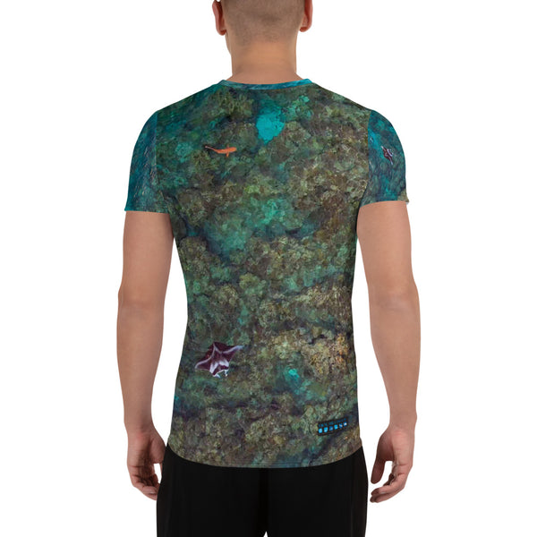 Mantas in the Reef All-Over Print Men's Athletic T-shirt