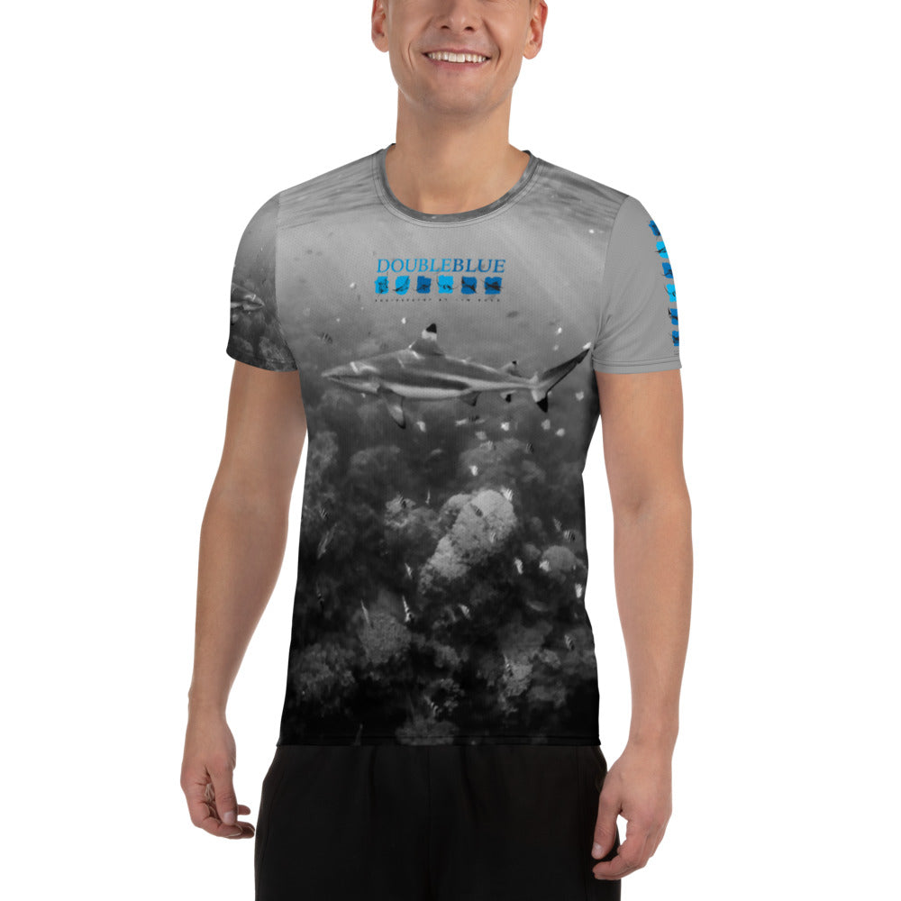 Doubleblue Logo Blacktip All-Over Print Men's Athletic T-shirt