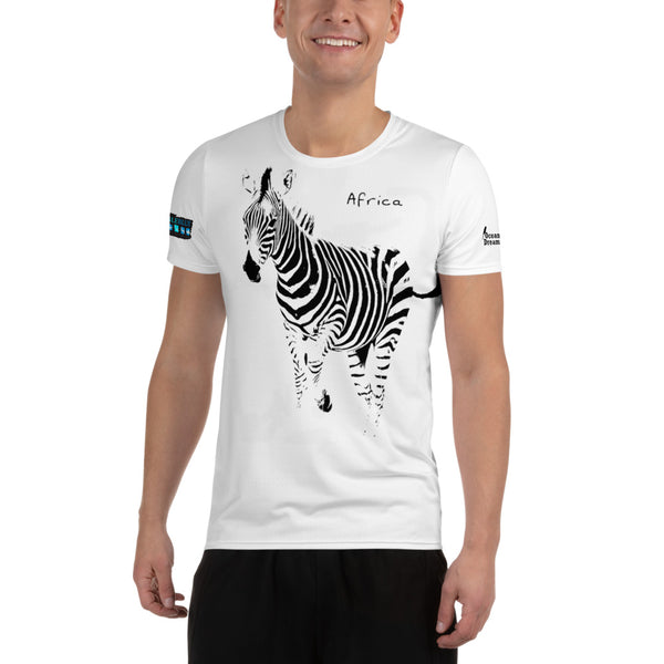 Zebra Africa All-Over Print Men's Athletic T-shirt
