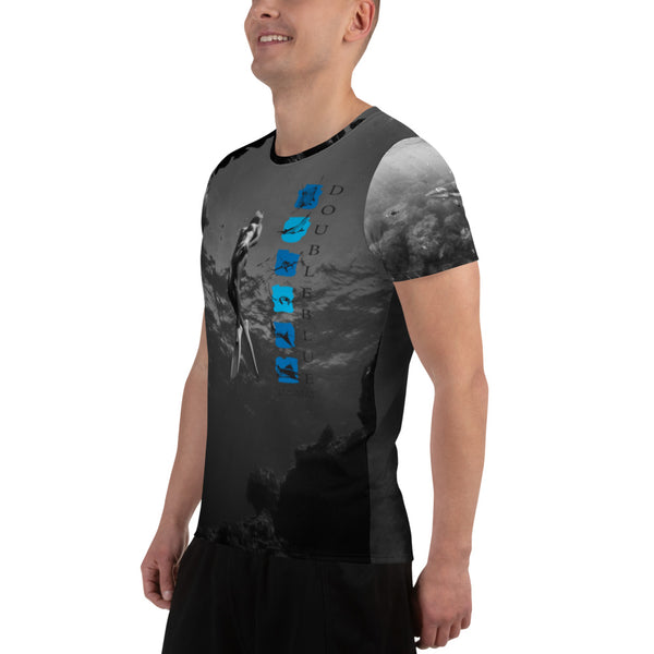 DoubleBlue LOGO Ocean Ecstasy All-Over Print Men's Athletic T-shirt