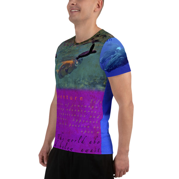 Ocean Posters All-Over Print Men's Athletic T-shirt