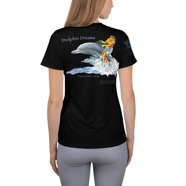Dolphin Girl Ulithi Legend All-Over Print Women's Athletic T-shirt