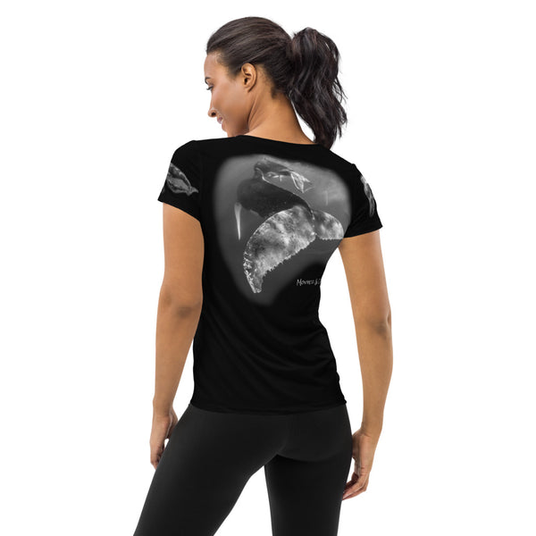 Mother & Calf Humpbacks All-Over Print Women's Athletic T-shirt