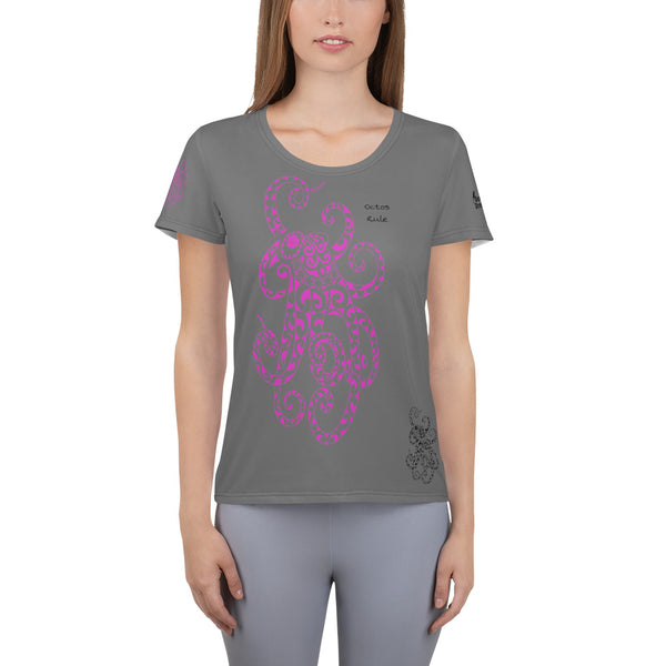 Octos Rule Polynesian Design MaxDri All-Over Print Women's Athletic T-shirt