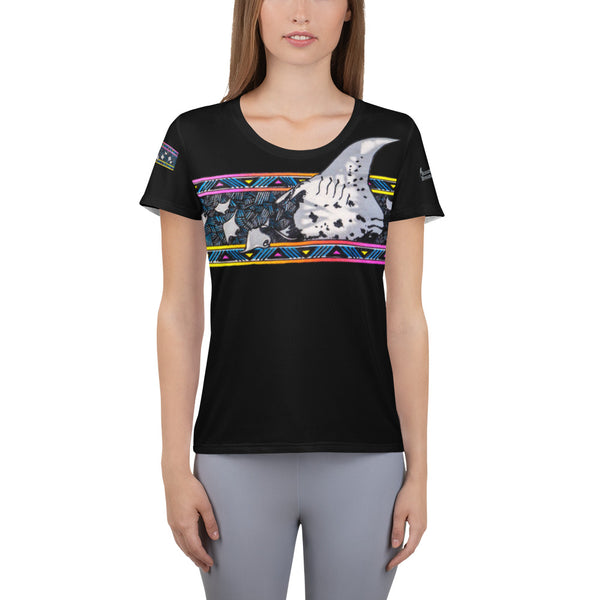 Manta Ray Melody All-Over Print Women's Athletic T-shirt