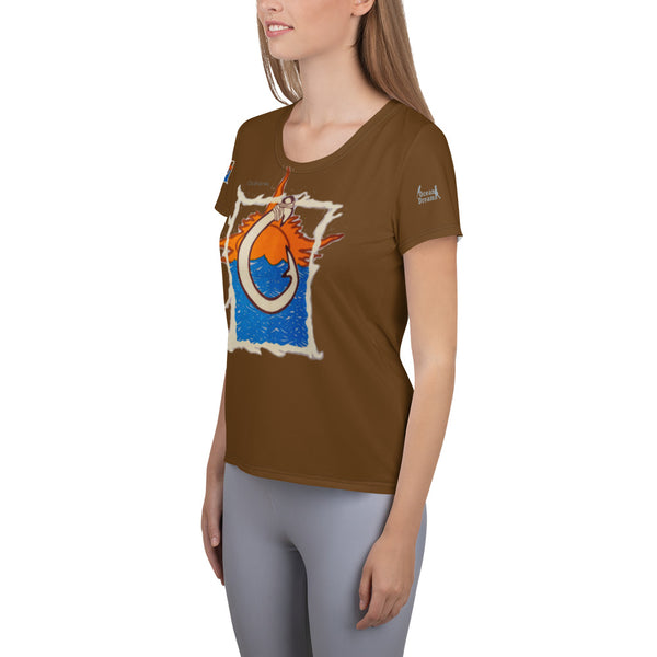 Oceania All-Over Print Women's Athletic T-shirt